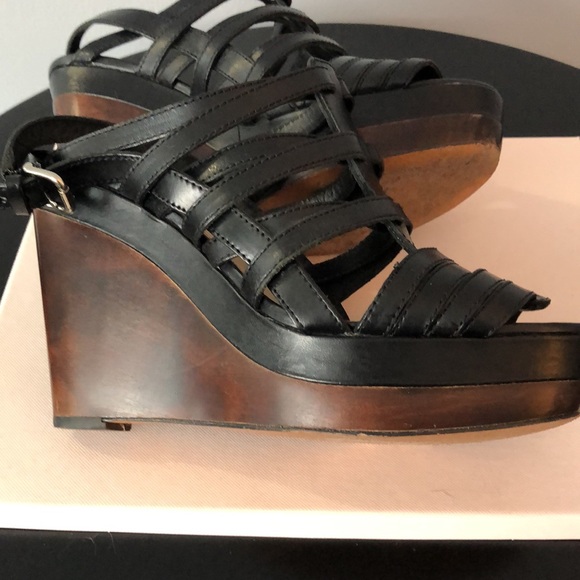 Coach Gladiator style wooden wedge sandals - Picture 5 of 9